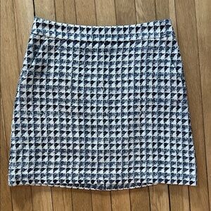 LOFT Blue and White textured Mini Skirt